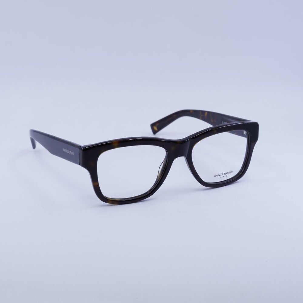 Saint Laurent SL677 002 Eyeglasses Dark Havana 54mm Square Frame